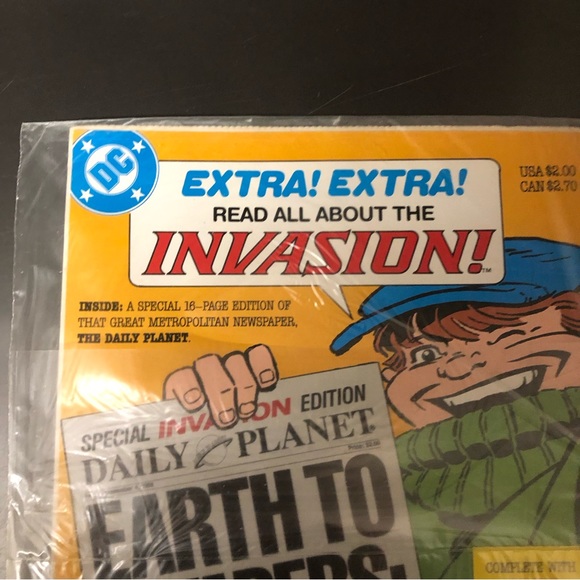 DAILY PLANET EARTH TO INVADERS: DROP DEAD NEWSPAPER DC COMICS FACTORY SEAL 1988 - Picture 11 of 11